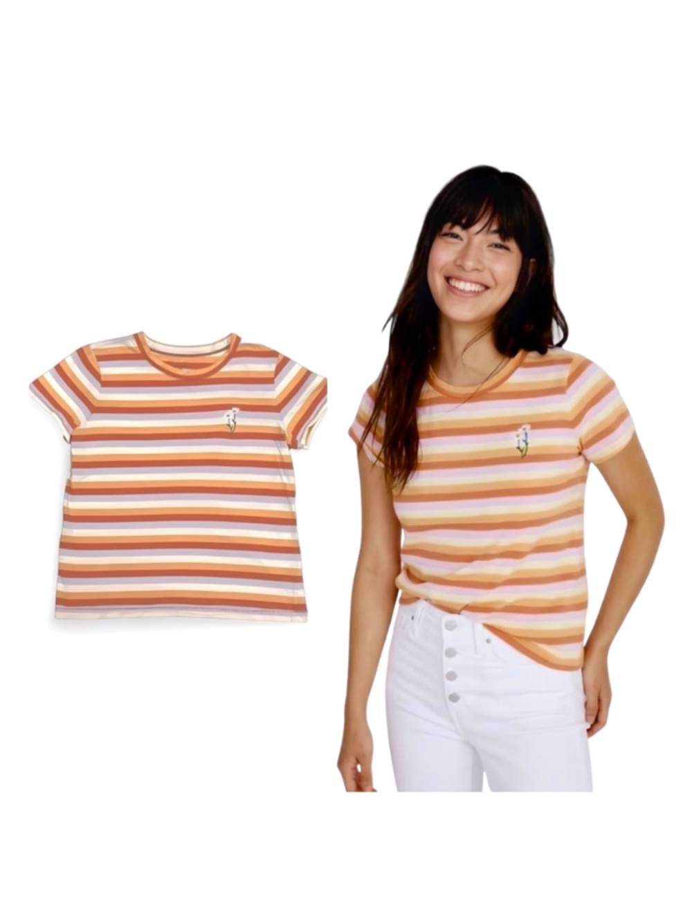 Madewell Daisy Embroidered Northside Shirt in Broadway Stripe